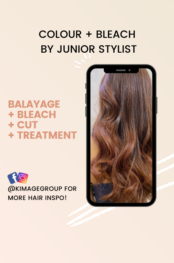 Balayage + Bleach + Cut + Treatment Service by Junior Stylist (E-Voucher)