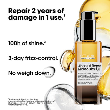 Loreal Absolut Repair Molecular Bi-Phase Oil for Damaged Hair (90ml)